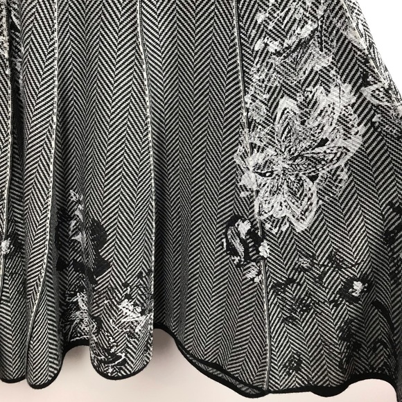 Coldwater Creek Black White Floral Knit Skirt - Picture 3 of 8